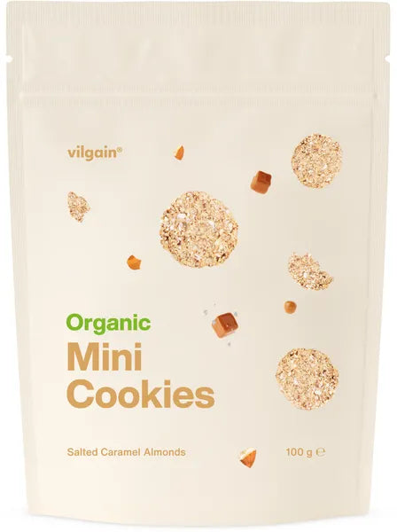 BIO Mini Cookies – glutenfreie Haferkekse mit gesalzenes Karamell und Mandeln 100 g