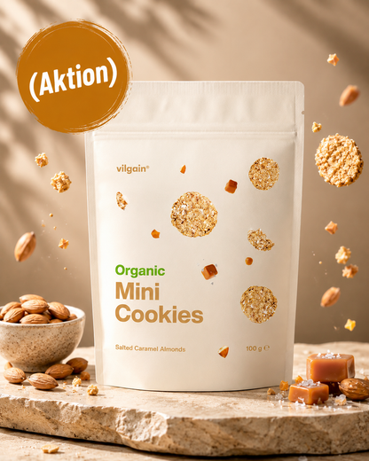 BIO Mini Cookies ⁠–⁠ glutenfreie Haferkekse mit gesalzenes Karamell und Mandeln 100 g