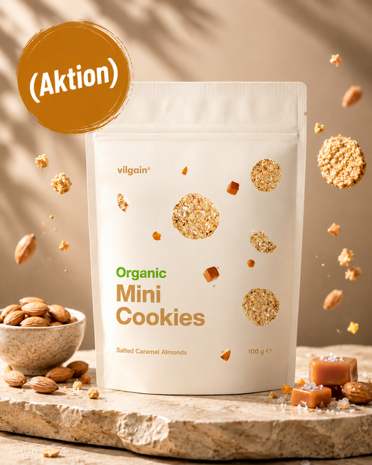 BIO Mini Cookies ⁠–⁠ glutenfreie Haferkekse mit gesalzenes Karamell und Mandeln 100 g