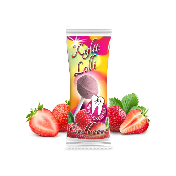 Birkenzucker Lolli Erdbeer zuckerfrei kaufen – Vital Päckli