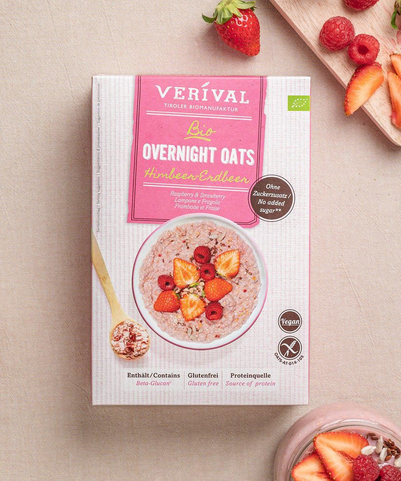 Bio Overnight Oats Himbeer-Erdbeer 350g
