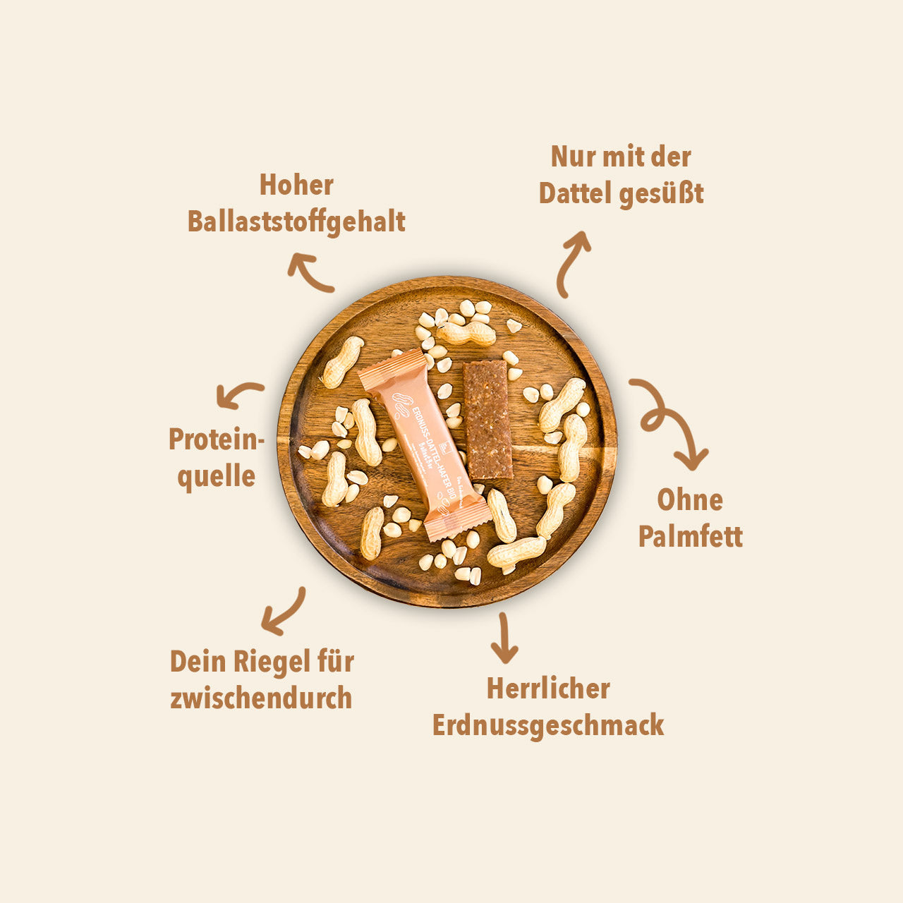 Erdnuss-Dattel-Hafer BallastBar Bio, 40g