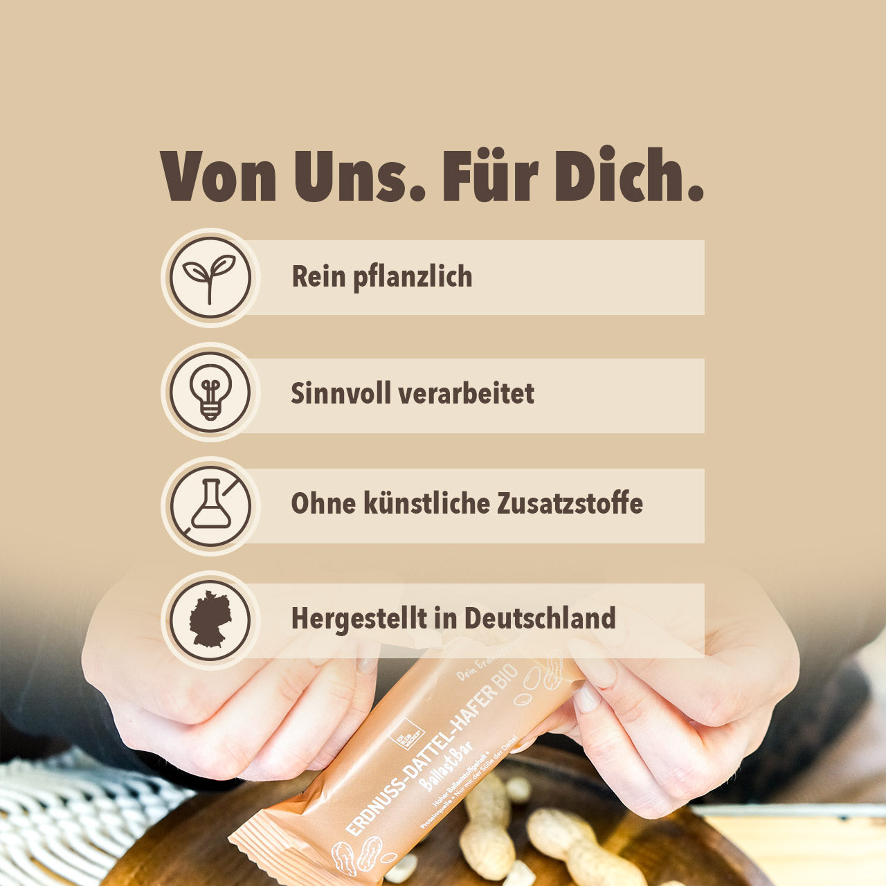 Erdnuss-Dattel-Hafer BallastBar Bio, 40g